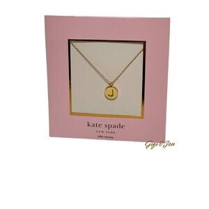 Kate Spade New York Pave Initial Mini Pendant Clear/Gold Letter J